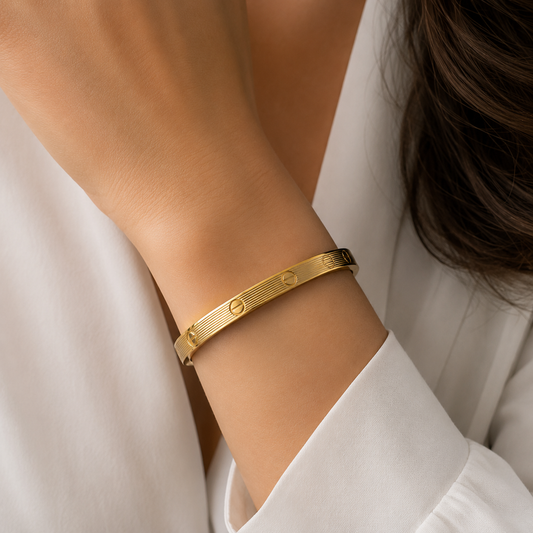 Luxury Gold Screw Bangle Bracelet