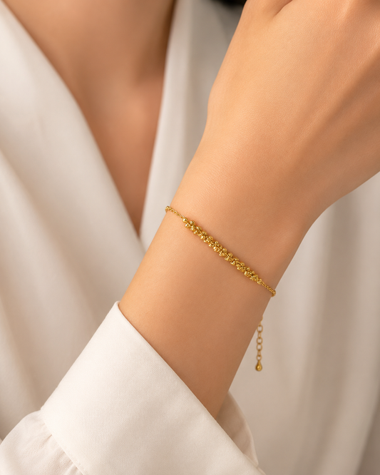 Delicate Gold Beaded Bracelet