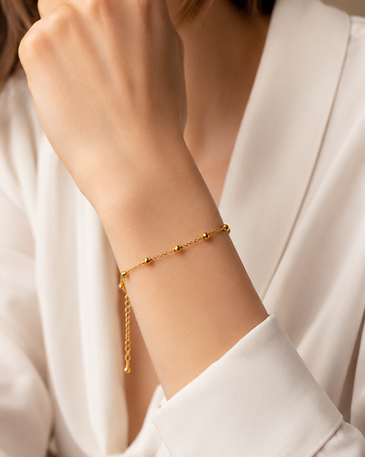 Delicate Gold Ball Chain Bracelet