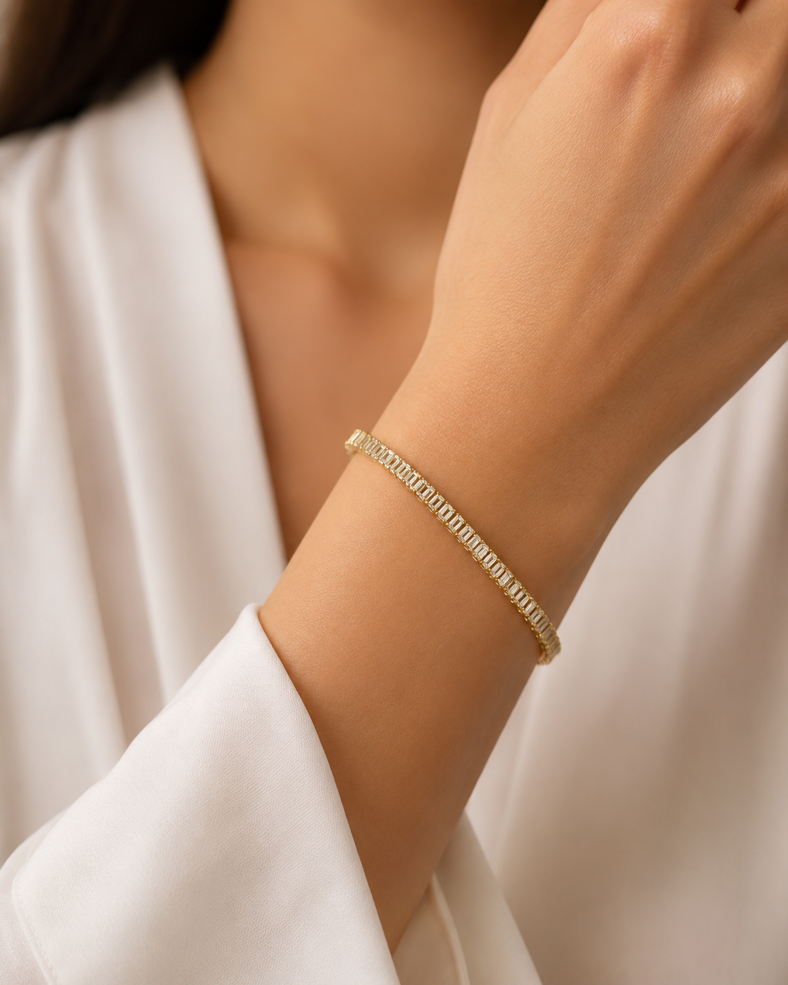 Gold Baguette Tennis Bracelet