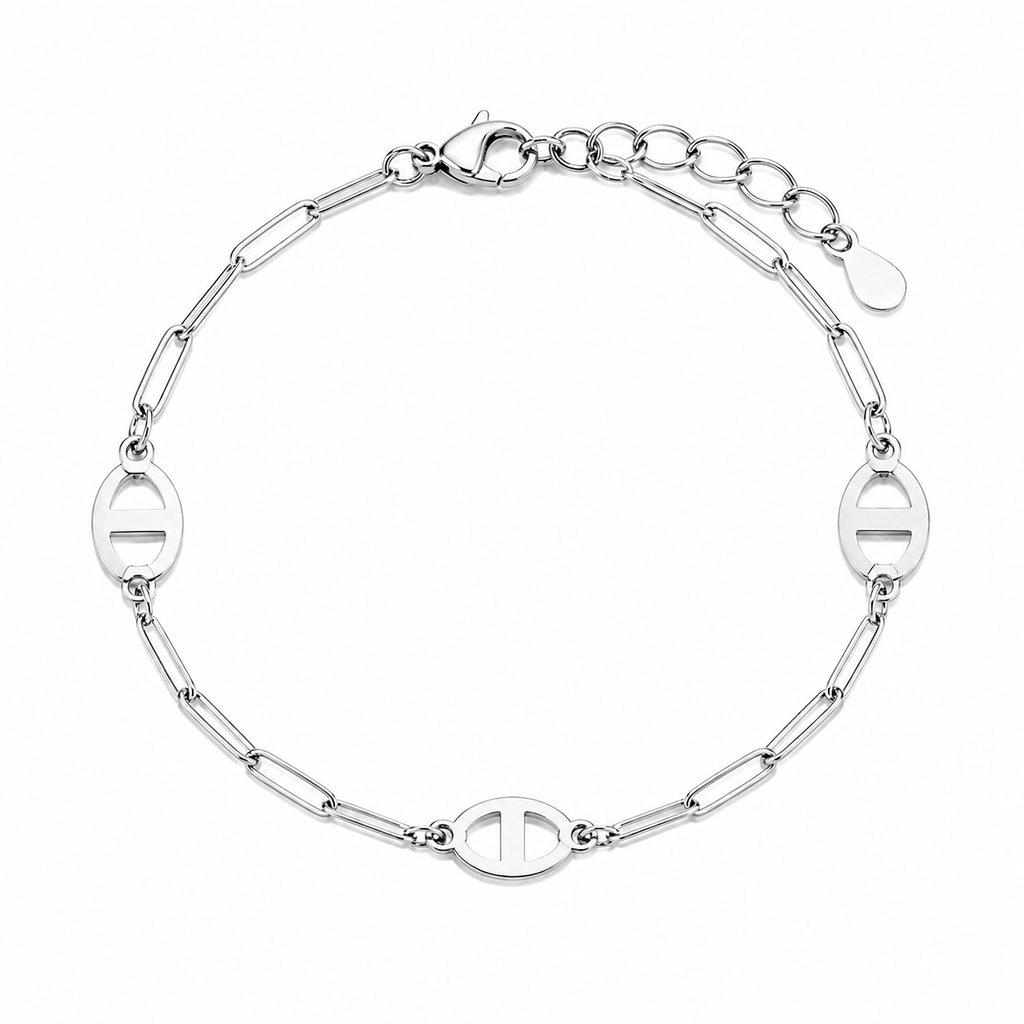 Silver Link Bracelet – Modern Minimal Elegance