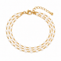 Gold Plated Pearl Bracelet – Layered Elegant Design
