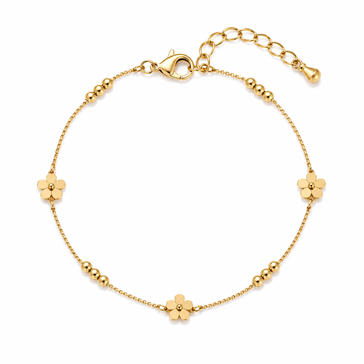 Gold Plated Floral Bracelet – Delicate Elegant Design