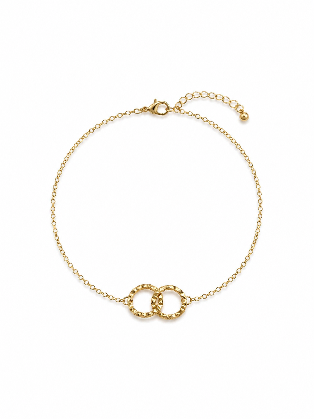 Gold Plated Double Circle Bracelet – Minimal Elegant Design