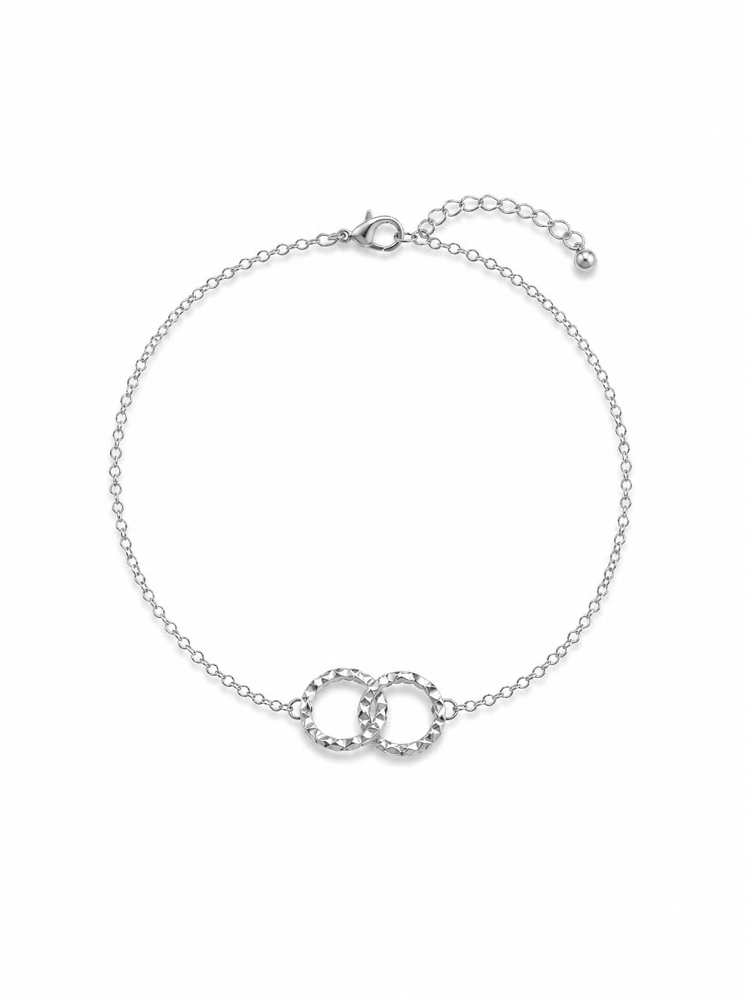 Silver Double Circle Bracelet – Minimal Elegant Design