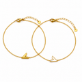 Gold Double Arrow Bracelet Set