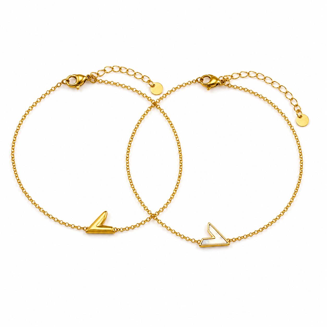 Gold Double Arrow Bracelet Set