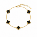 Black VanCleef Bracelet — 18K Gold-Plated