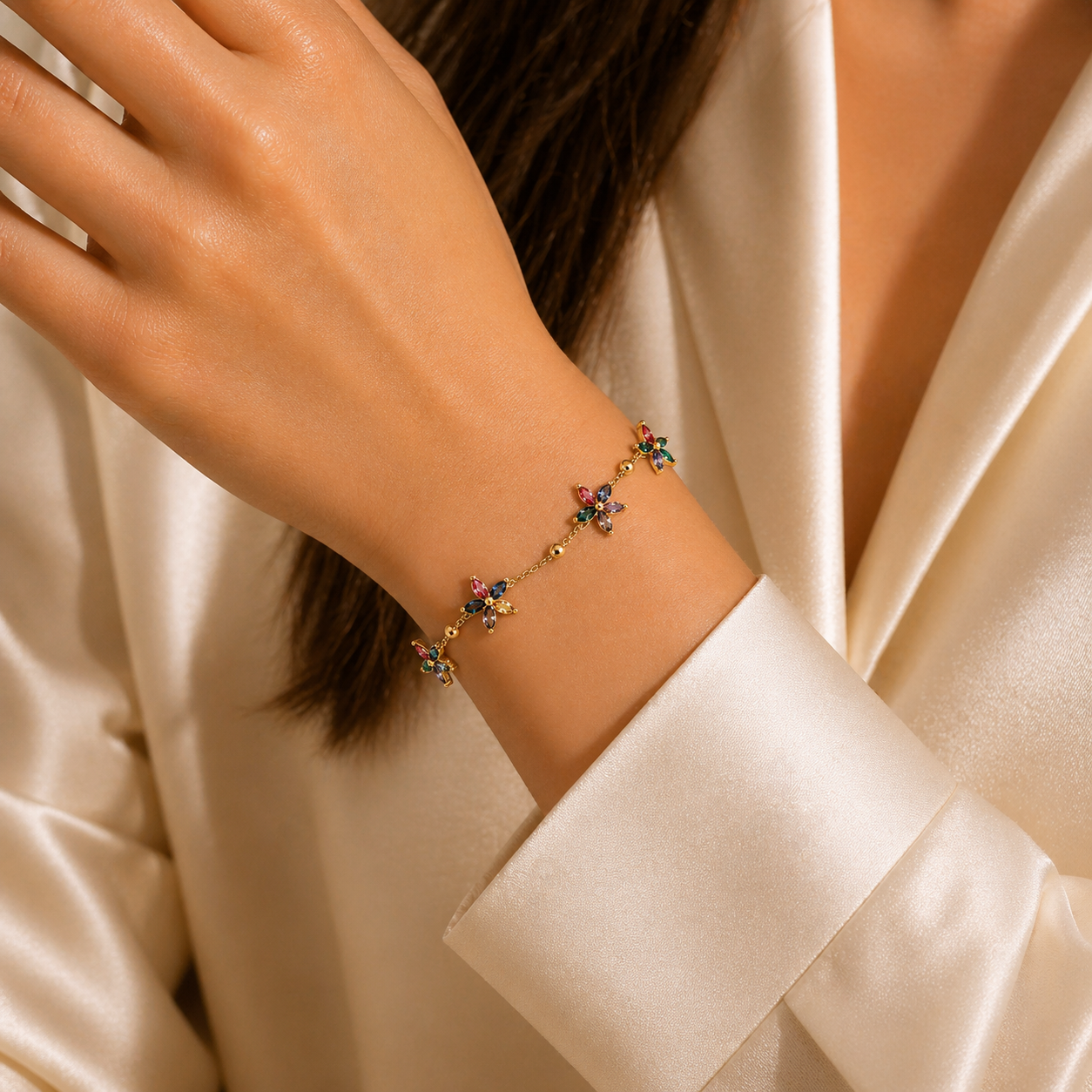 Colorful Flower Bracelet – Playful Luxury Design