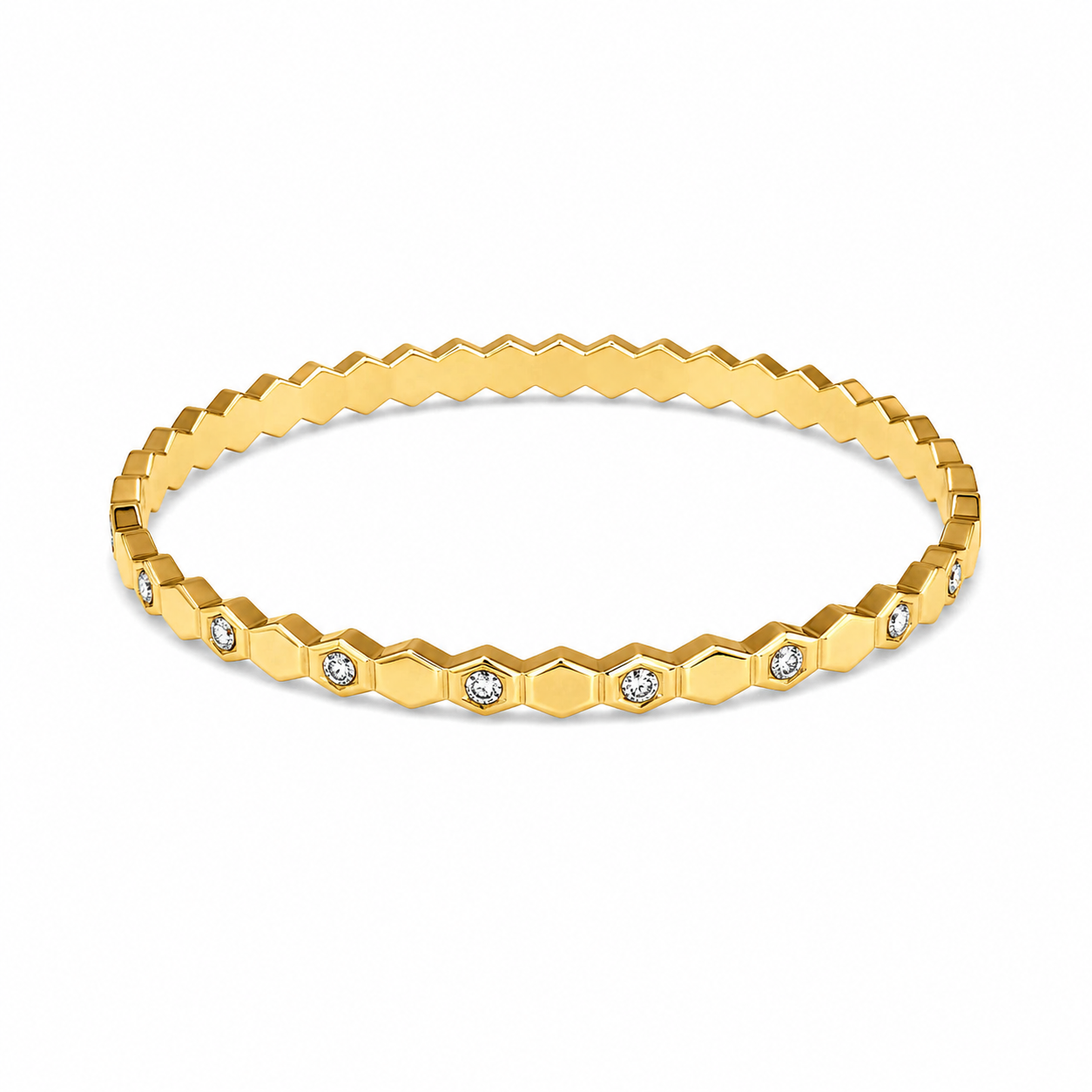Gold Faceted Bangle