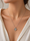 Silver Floral Pendant Necklace