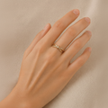 Gold Twist Ring with Crystal Detail