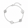 Silver Floral Bracelet – Elegant Minimal Design