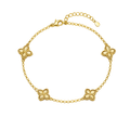 Gold Clover Bracelet – Full Gold Minimal Design