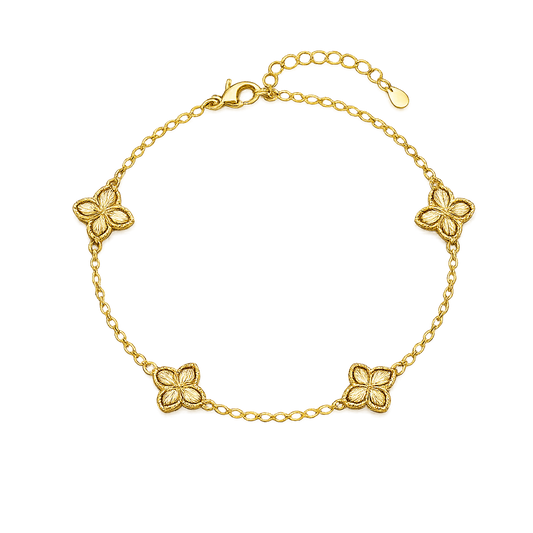 Gold Clover Bracelet – Full Gold Minimal Design