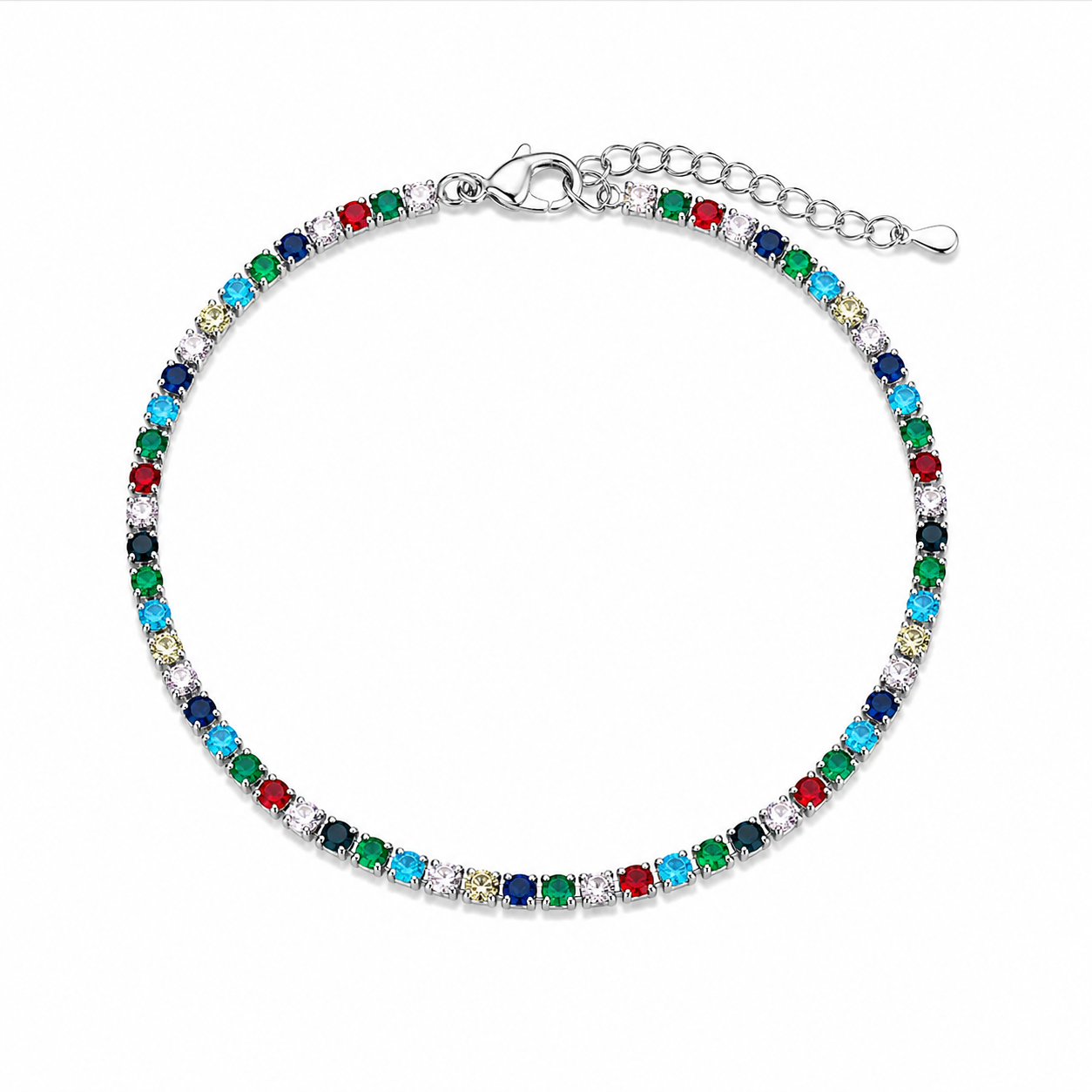 Multi-Color Tennis Bracelet – Vibrant Elegant Design