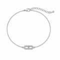 Silver Minimal Bracelet – Elegant Center Detail