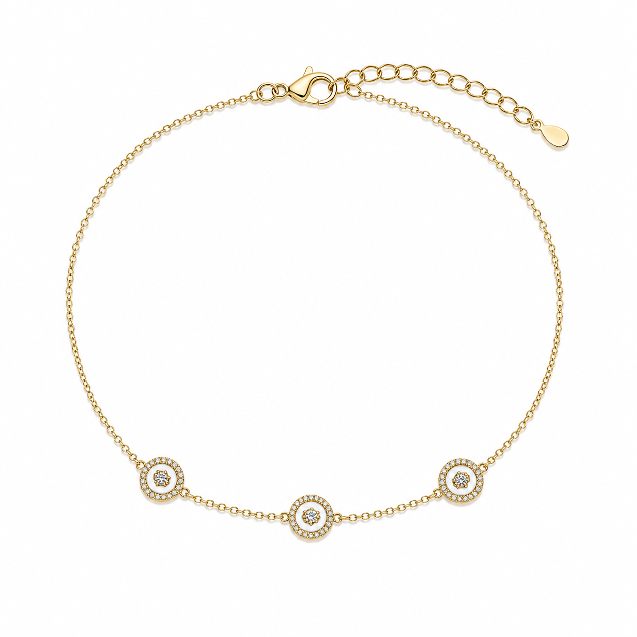 Gold Circle Bracelet – Minimal Diamond Elegance