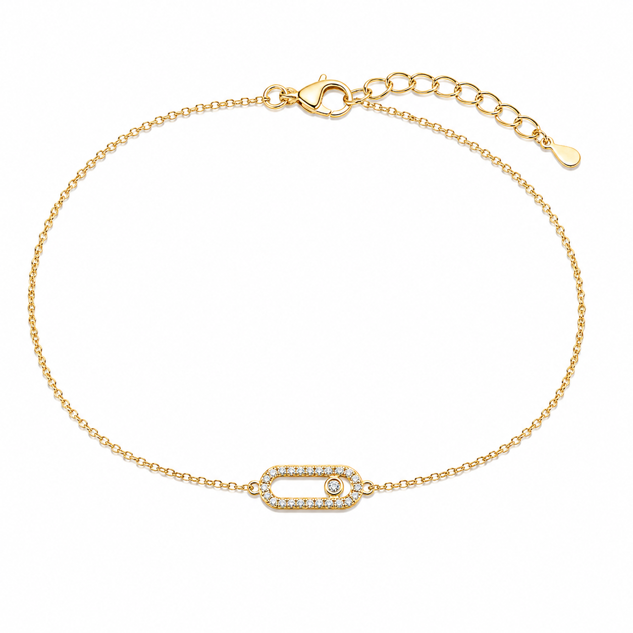 Gold Minimal Chain Bracelet – Modern Diamond Touch