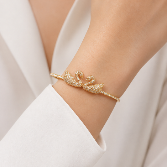 Odette Gold Swan Bangle