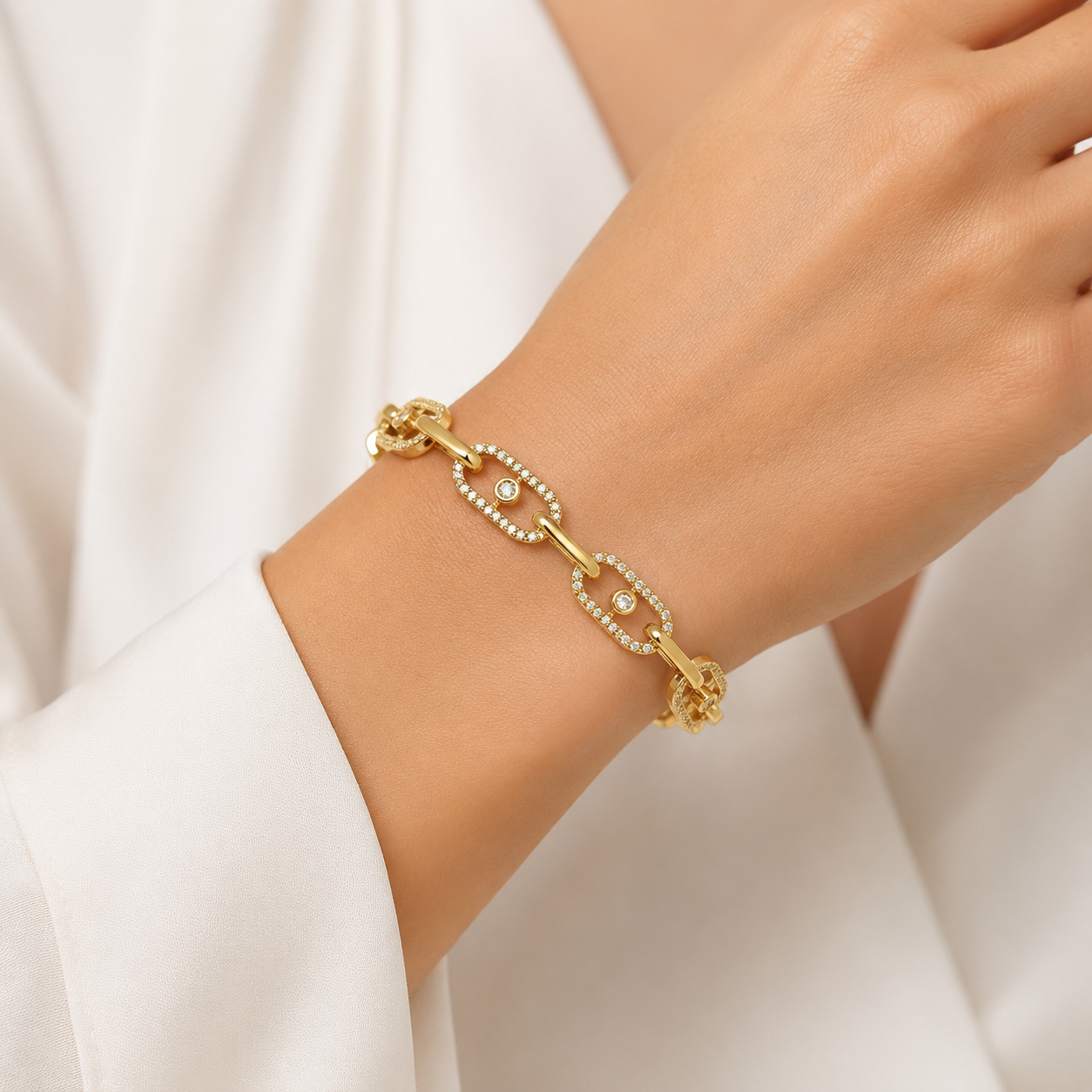 Marbella Gold Oval Bracelet
