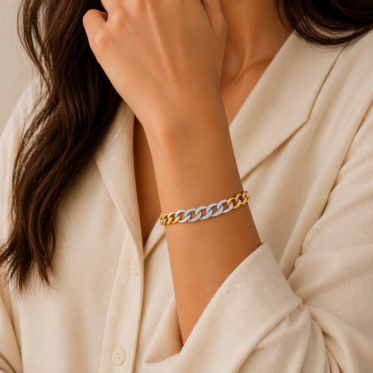 Two-Tone Chain Bracelet