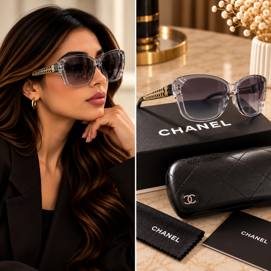 Chanel Transparent Cat-Eye Sunglasses