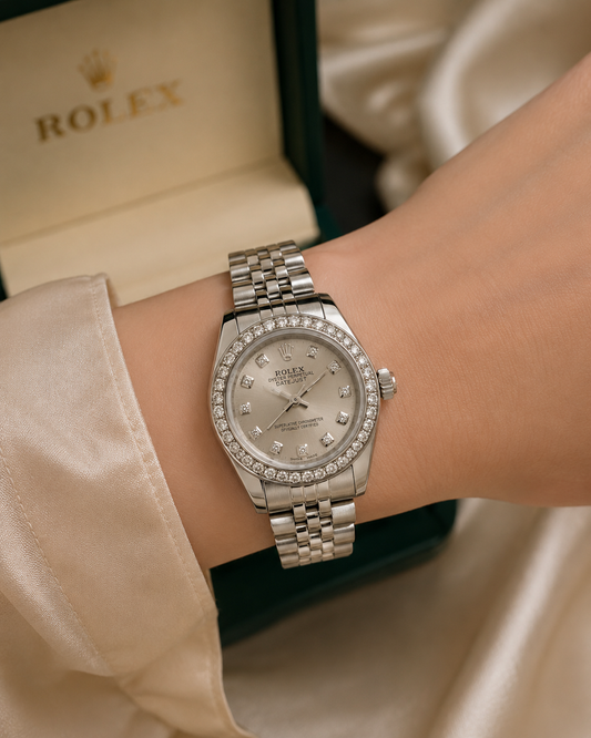 Rolex Silver Diamond Classic Watch