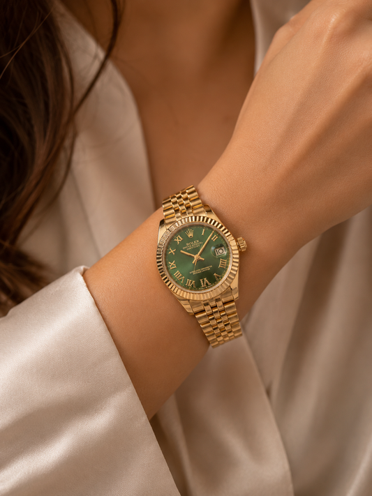 Rolex Gold Green Dial Watch