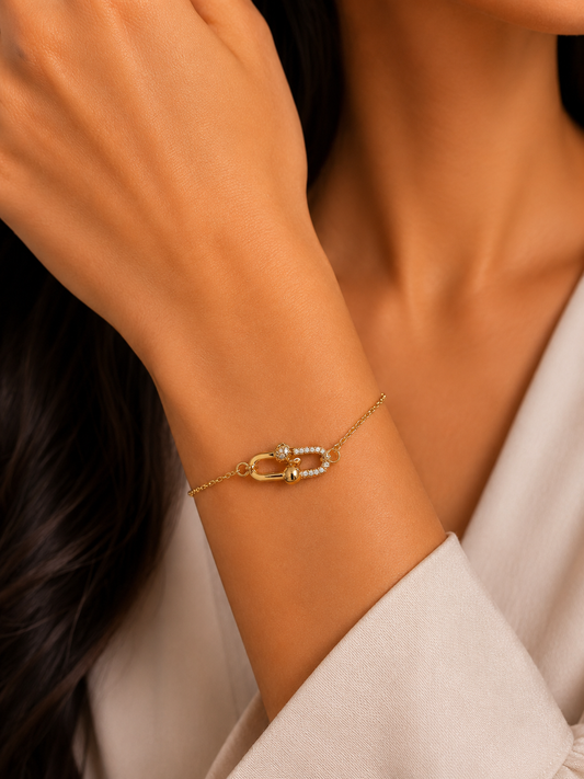 Gold Crystal Link Bracelet1