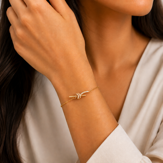 Gold Knot Crystal Bracelet
