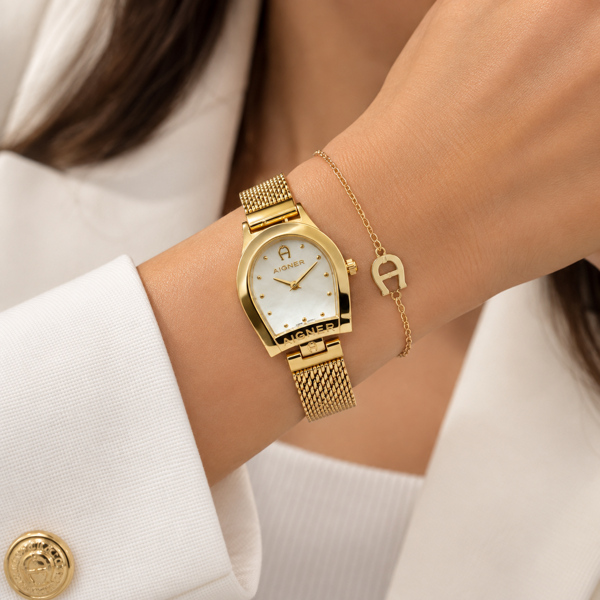 Aigner Gold Mesh Watch