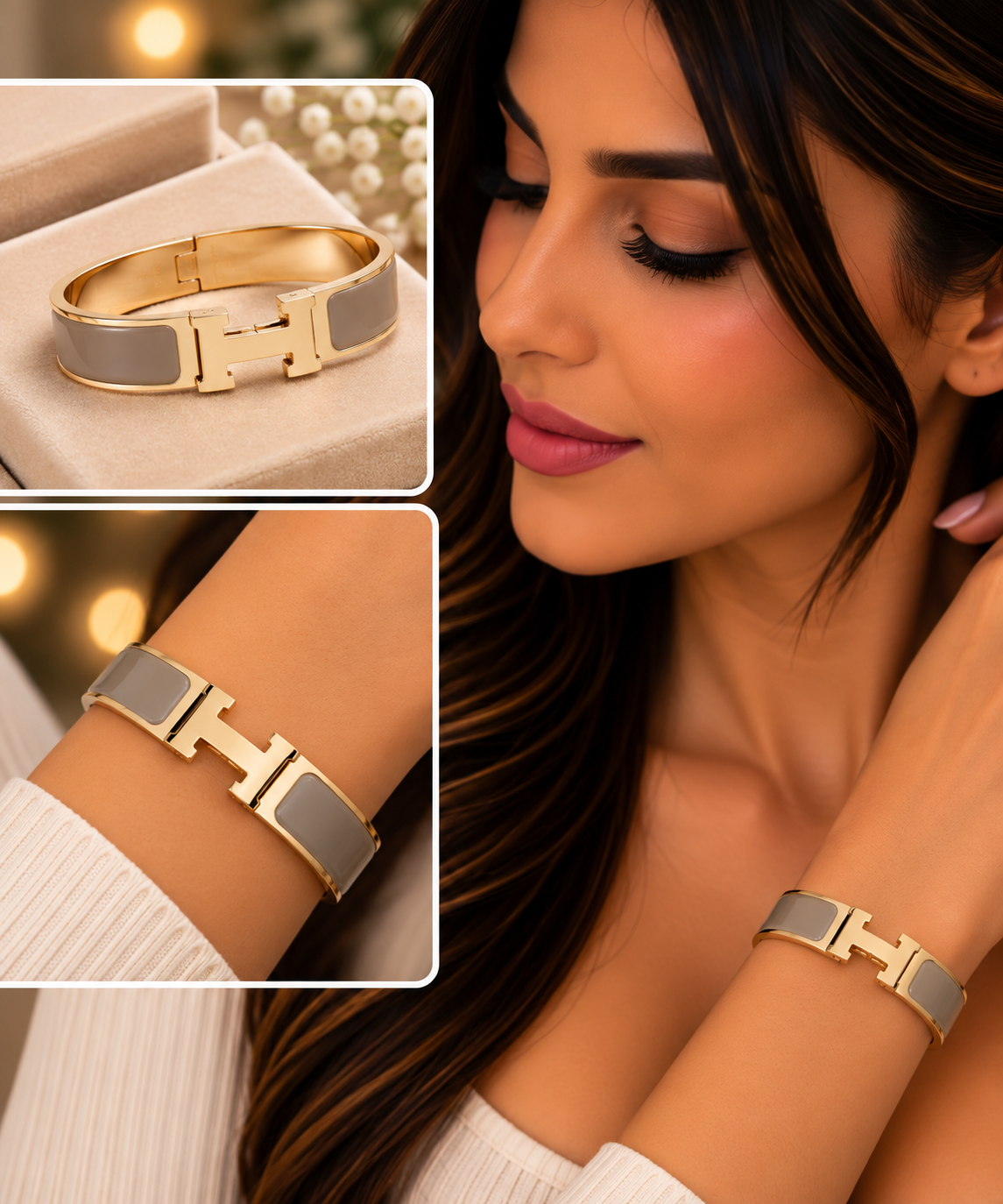 Hermès Beige H Bangle