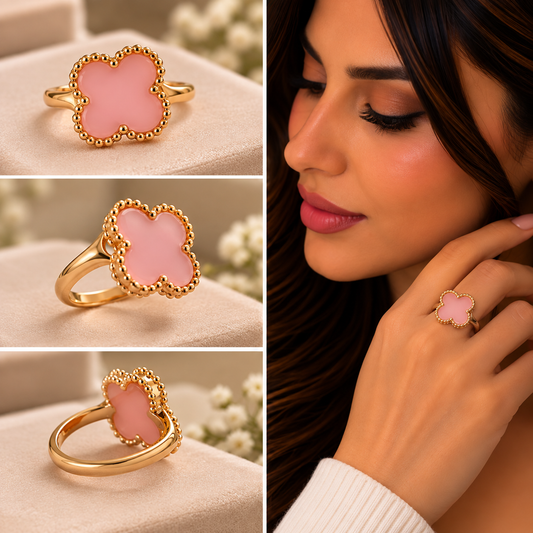 Pink Clover Ring