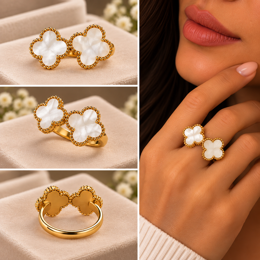 White Clover Four-Motif Ring