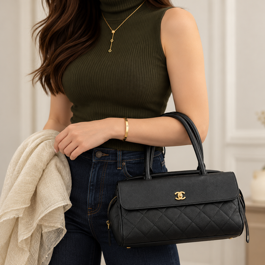 Chanel Black Quilted Flap Handbag
