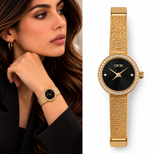 Dior Gold Watch – Black Dial