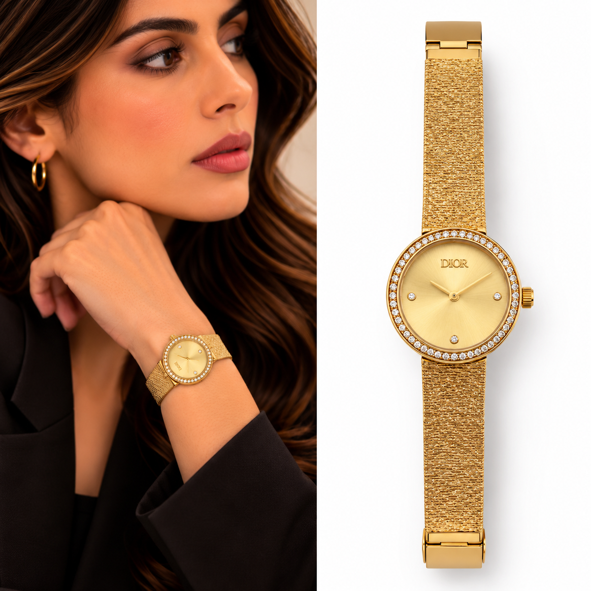 Dior Gold Watch – Champagne Dial