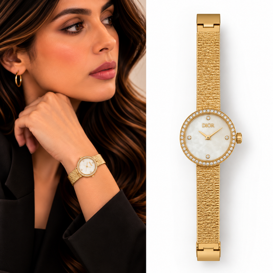 Dior Gold Watch – White Dial
