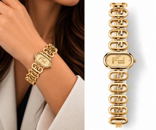 Fendi Gold Bracelet Watch – Champagne Dial