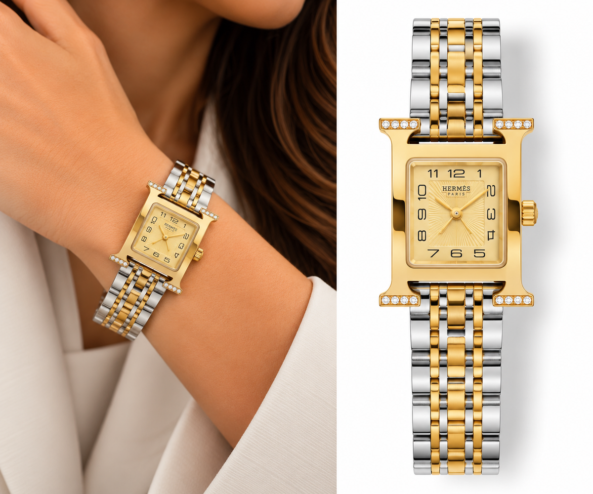 Hermès Two-Tone Gold & Silver Watch