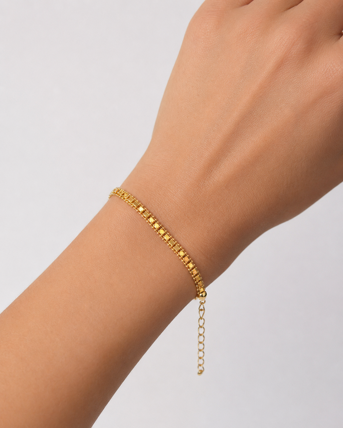 Golden Mosaic Chain Bracelet