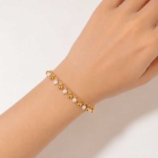 Aurielle Pearl Charm Bracelet