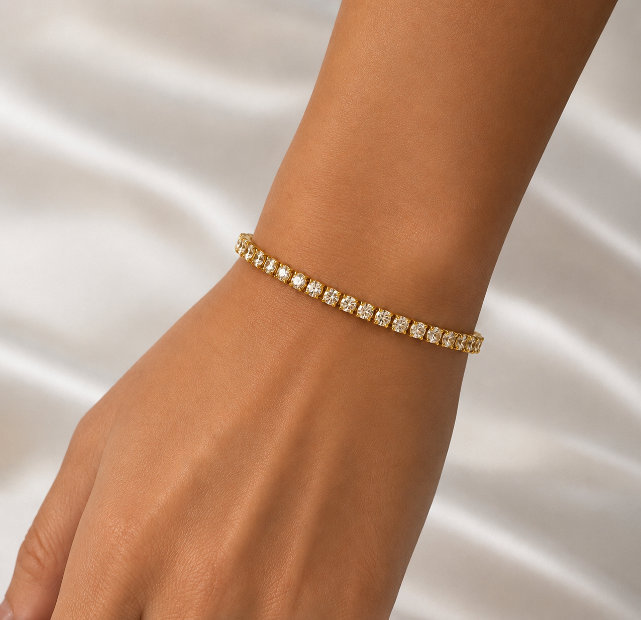 Baguette Tennis Bracelet – Elegant Sparkle Design
