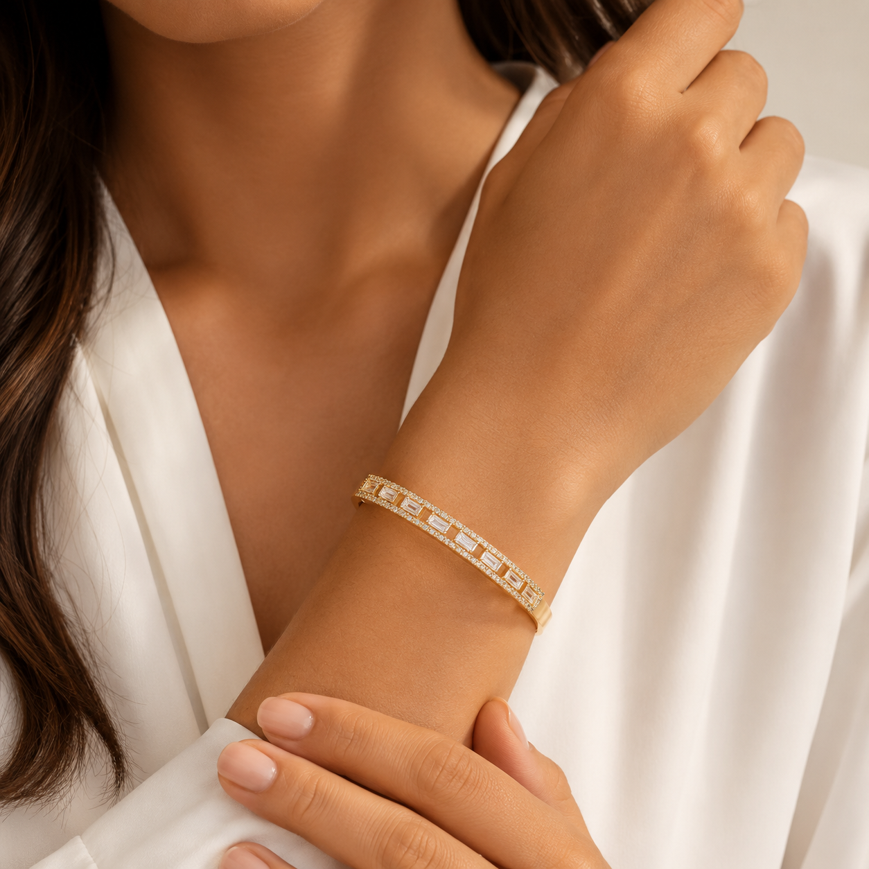 Elara Gold Baguette Bracelet
