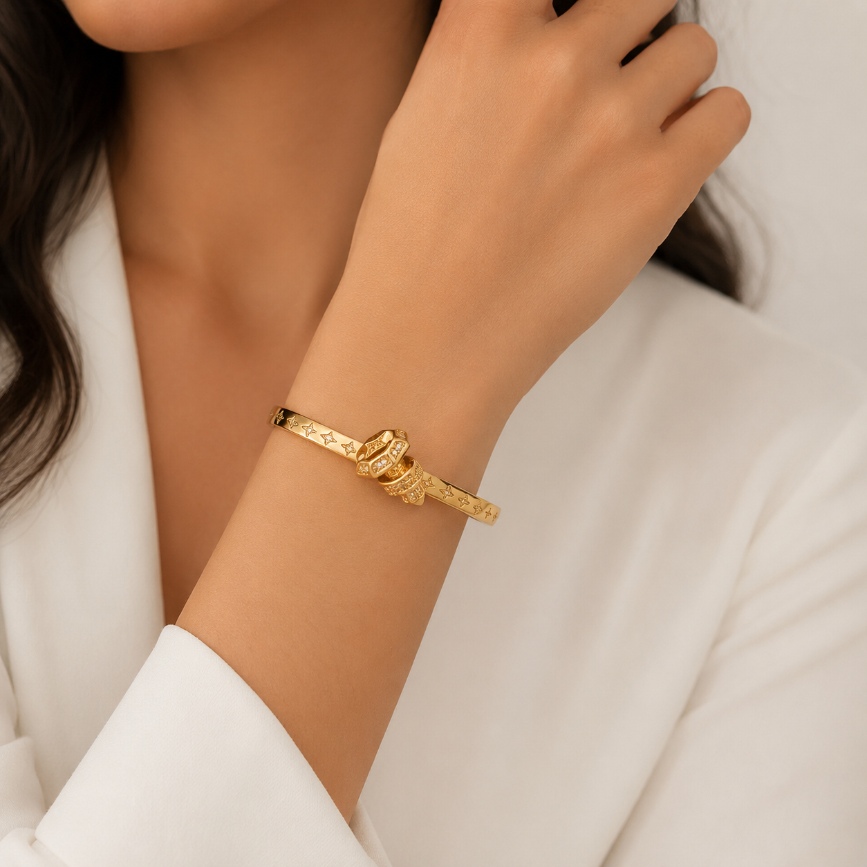 Orion Gold Celestial Knot Bangle