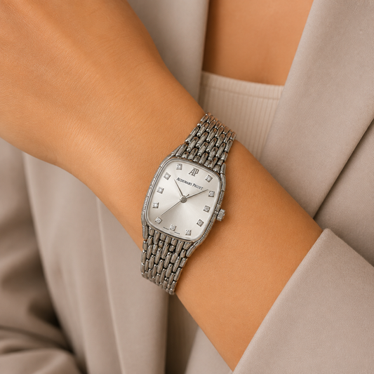 Audemars Piguet Silver Diamond Dial Watch