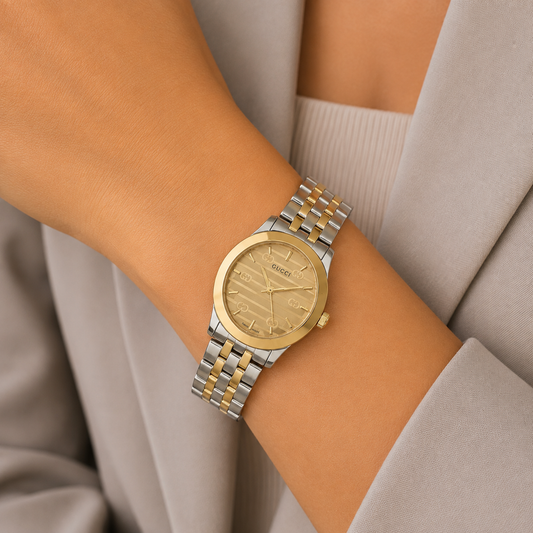 Gucci Two-Tone Gold Dial Women’s