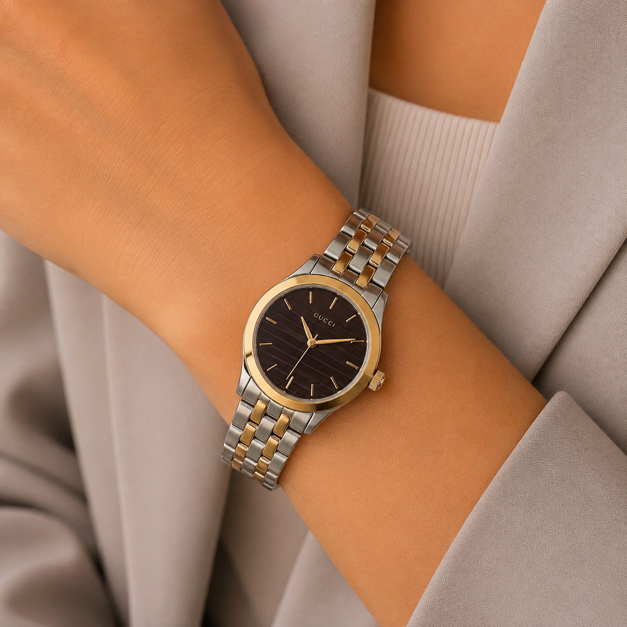 . Gucci Two-Tone Gold Dial Women’s Watch