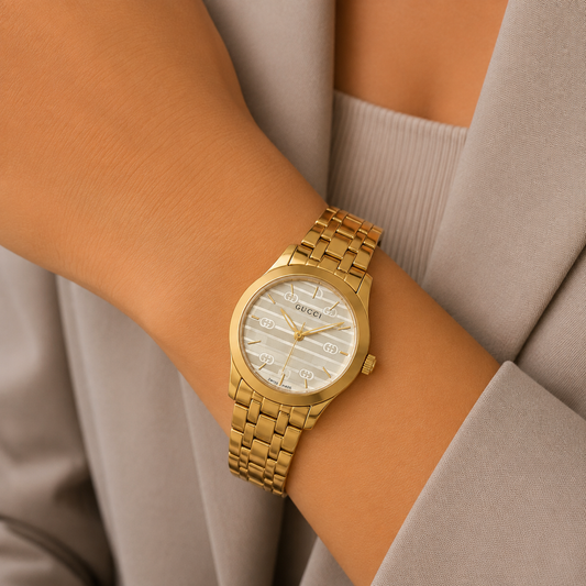 Gucci Gold GG Pattern Women’s Watch